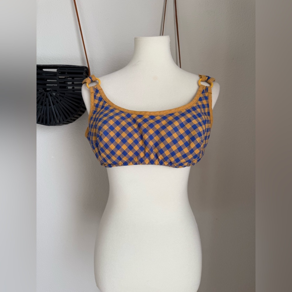 Vintage 1960’s Sears Sea Stars Plaid Groove Mod Bikini Top